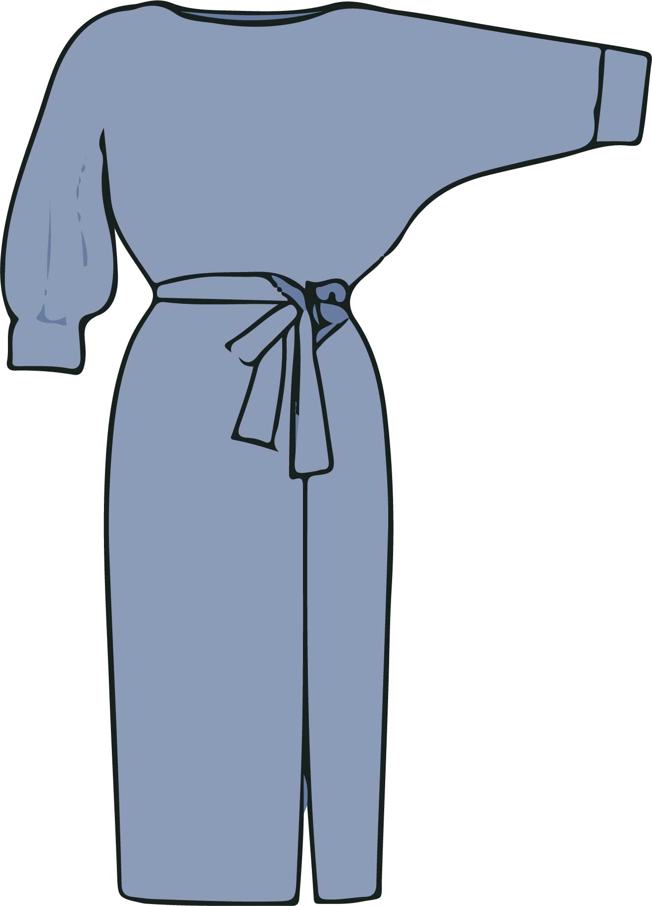 Dress with one-piece sleeves