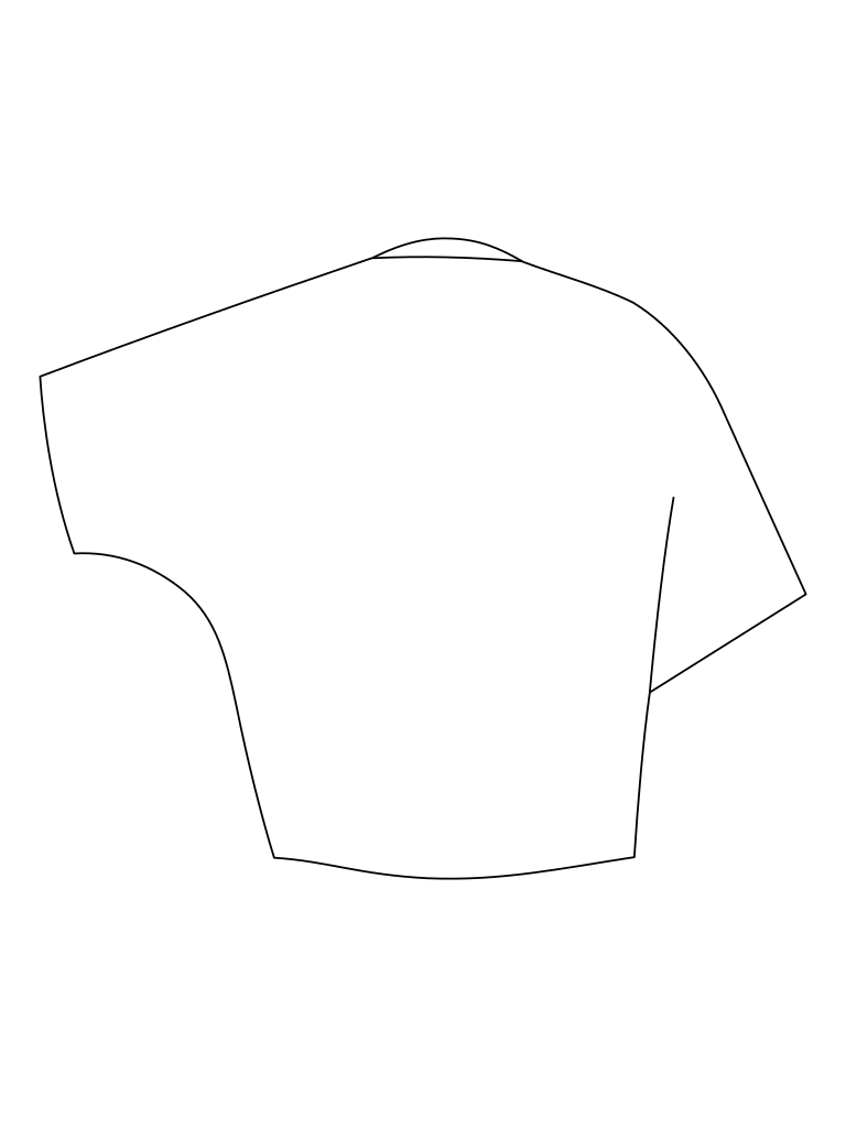 Cardigan with collar and pockets: technical back view.
