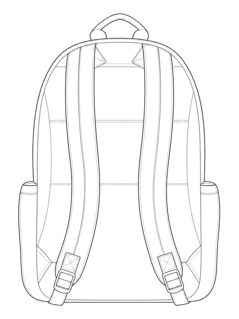 Medium backpack: technical back view.