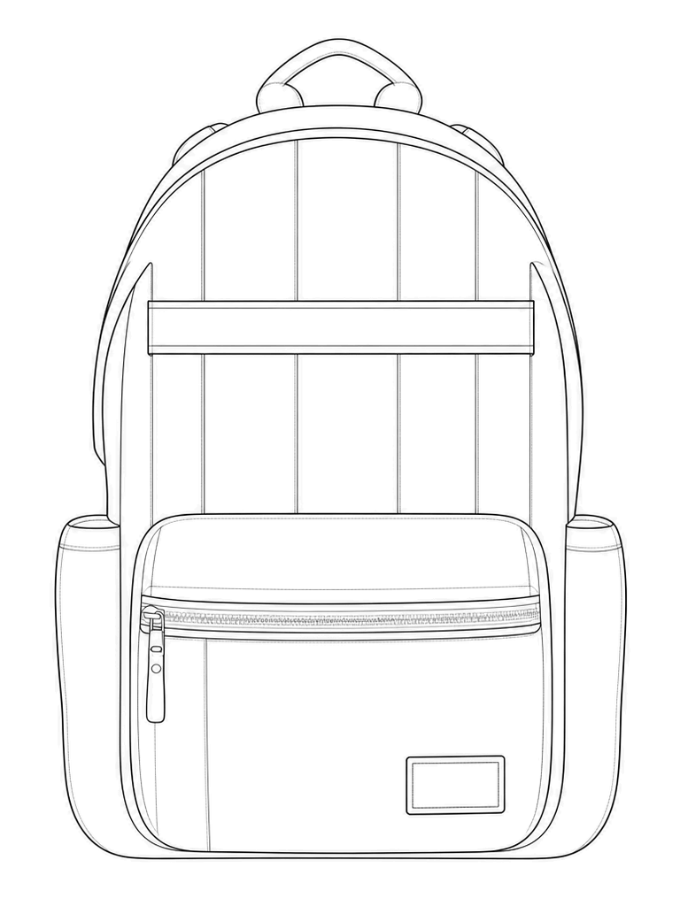 Medium backpack: technical front view.