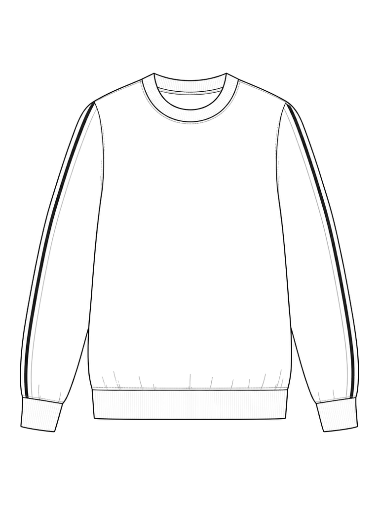 Men's longsleeve sweatshirt: technical front view.