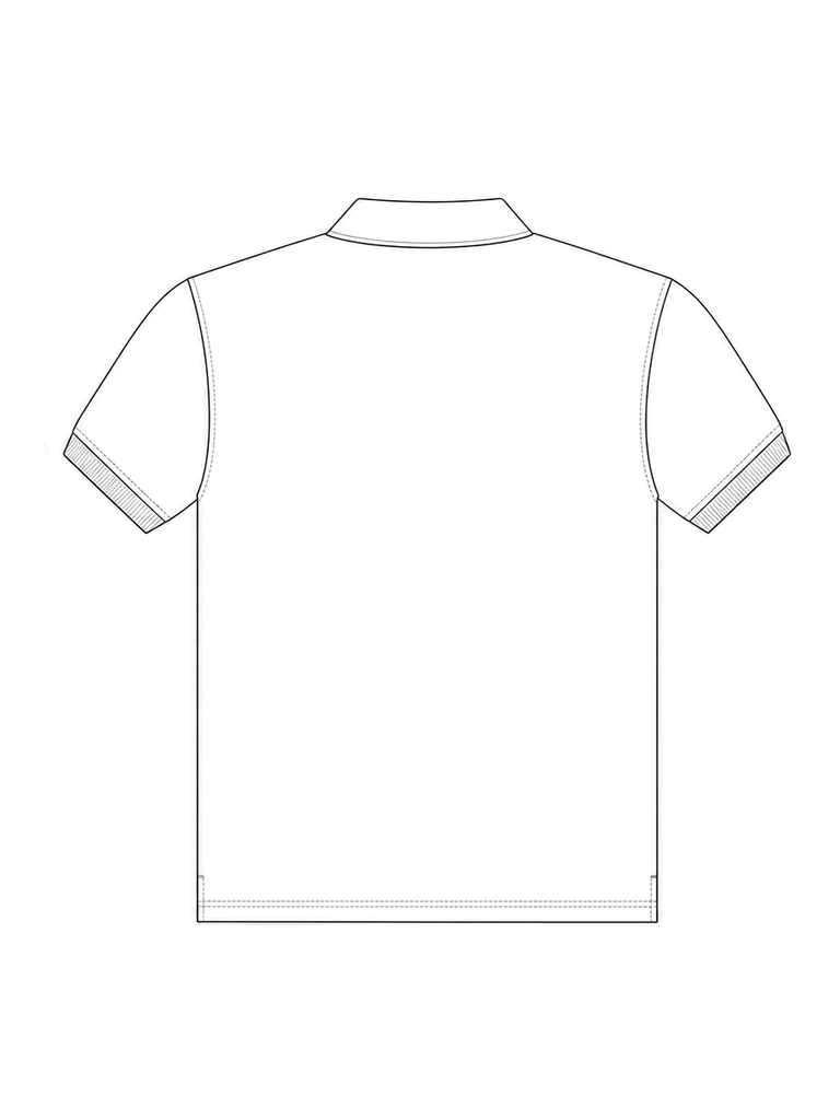Men's Polo with short sleeve: technical back view.