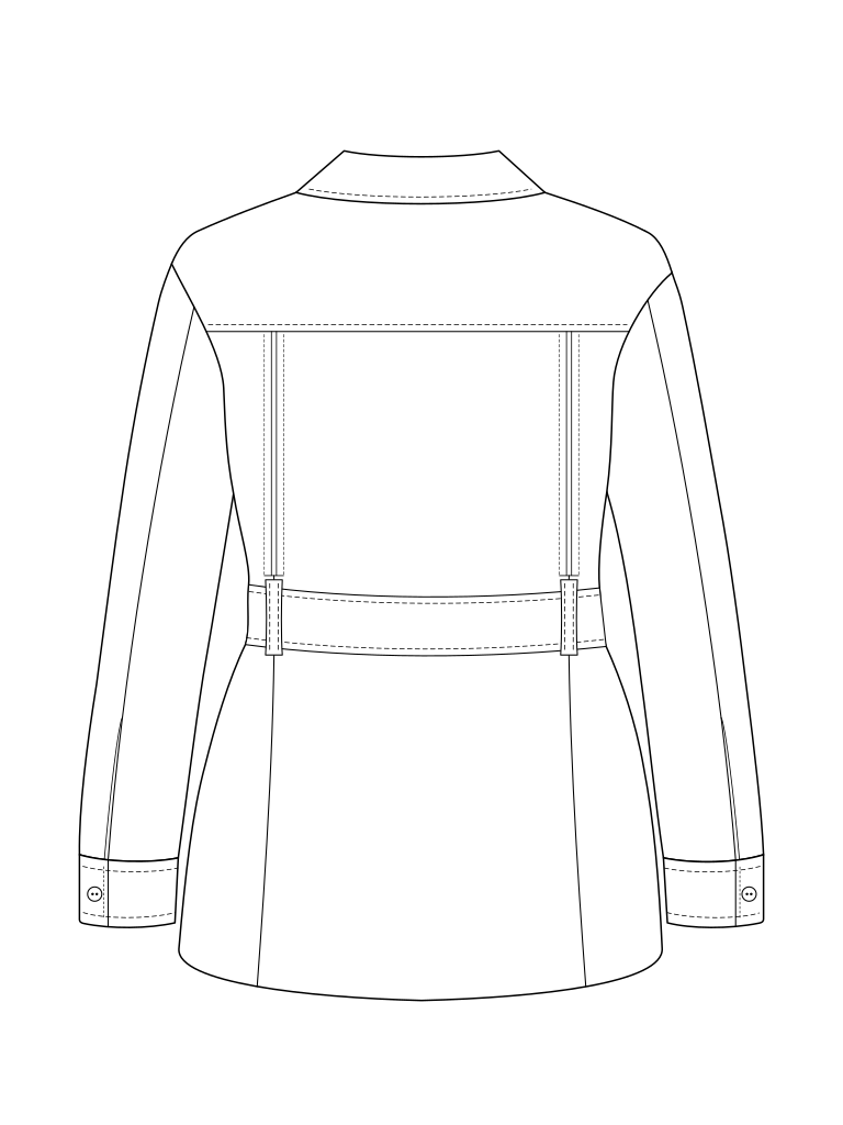 Men's Safari Jacket: technical back view.