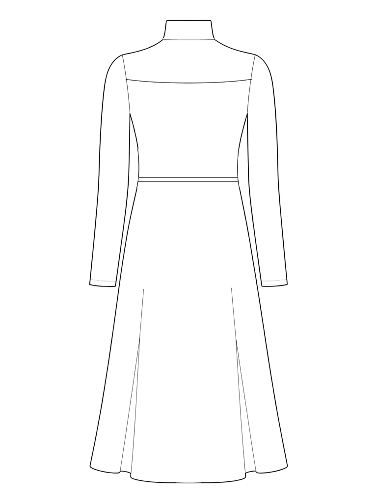 Two-colour sport midi dress: technical back view.