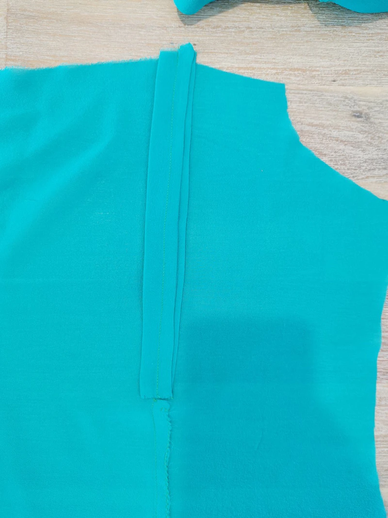 Inside view of the pressed inverted pleat.